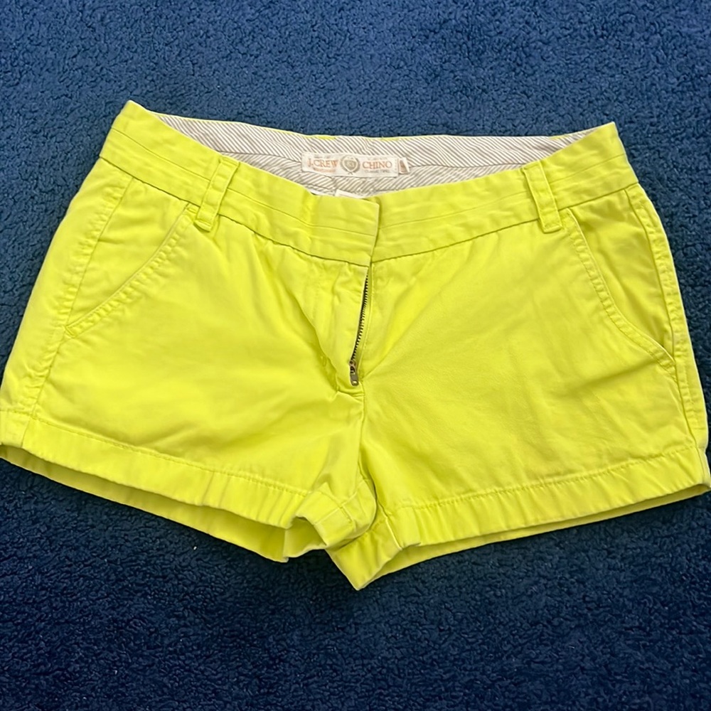 JCrew Classic Chino Shorts - Highlighter Yellow